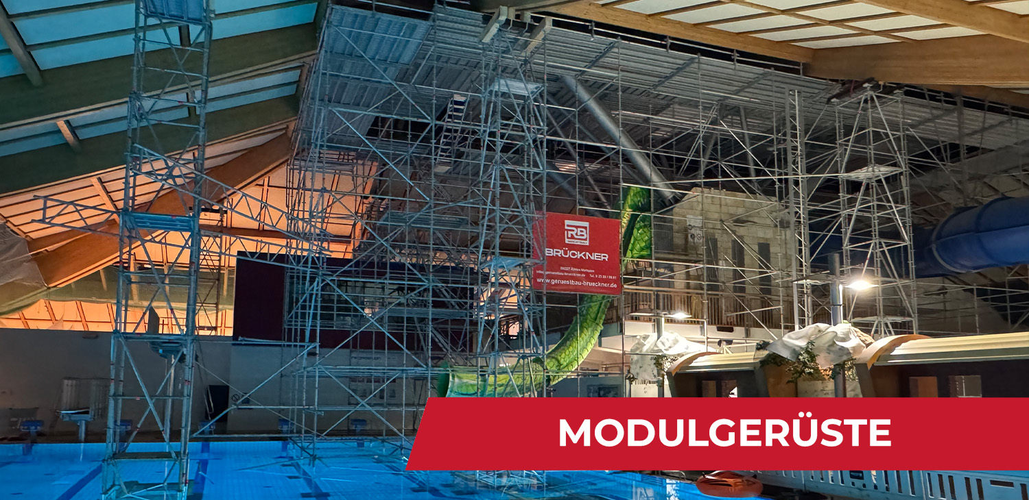 Geruestbau Brueckner Modulgerueste im Schwimmbad klein